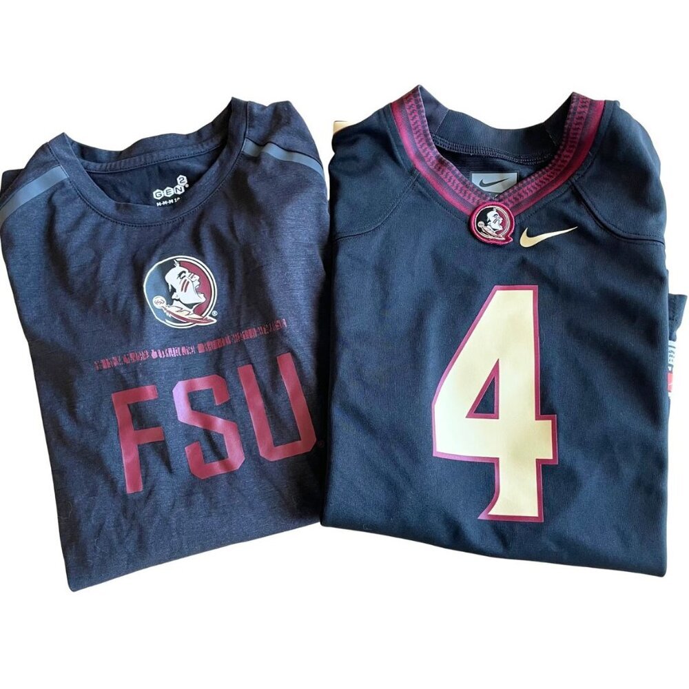 FSU Boys Florida State University Bundle, Nike Football Jersey #4 & Shirt